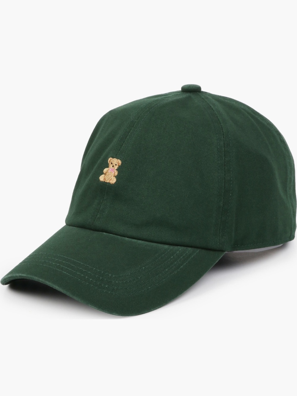 NEW Nordstrom Rack David & Young Green Embroidered Bear Cotton Cap
